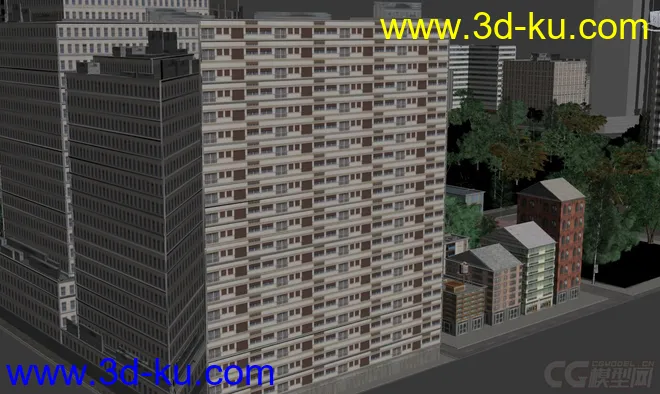 城市建筑场景模型，城市规划，公路道路交通，楼房，办公楼，别墅，树木的图片12