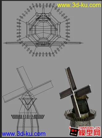 3D打印模型风车场景（为了积分 拿出来丢人现眼）的图片
