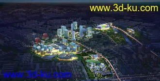 3D打印模型夜景城市鸟瞰的图片
