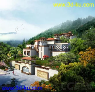 靠山建筑模型的图片
