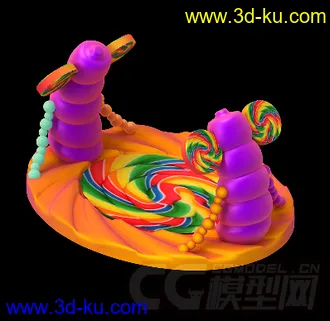 3D打印模型糖果   棒棒糖   彩虹糖的图片