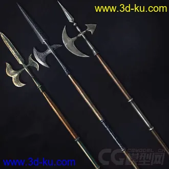 3D打印模型中世纪兵器——戟 戈 矛的图片