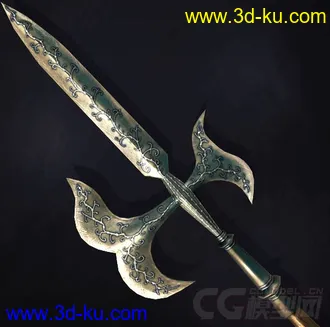 3D打印模型中世纪兵器——戟 戈 矛的图片