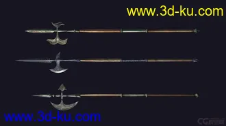 3D打印模型中世纪兵器——戟 戈 矛的图片