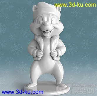 可爱的花栗鼠(3d打印和VR虚拟现实格式)高精模型的图片