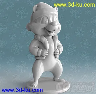 可爱的花栗鼠(3d打印和VR虚拟现实格式)高精模型的图片