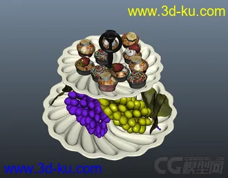 3D打印模型蛋糕和葡萄的图片