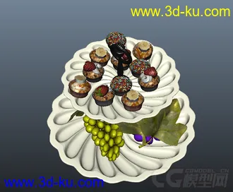 3D打印模型蛋糕和葡萄的图片