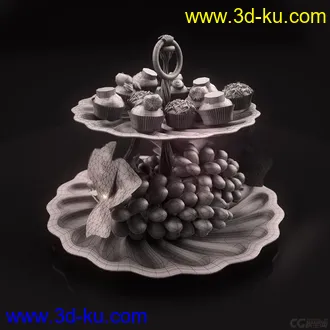 3D打印模型蛋糕和葡萄的图片