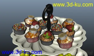 3D打印模型蛋糕和葡萄的图片