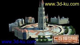 3D打印模型塔楼+欧建+灯光_真情巨献的图片