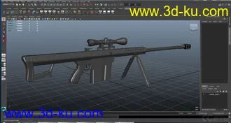 3D打印模型这是当年学了3个月做的一把枪。挺差劲的。呵呵。自己看吧。贴图也是第一次画。的图片