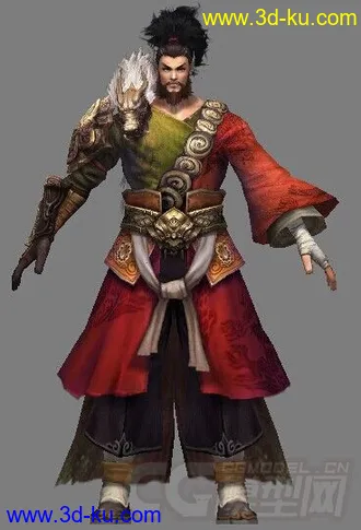 3D打印模型威武的郭靖大叔古装的图片