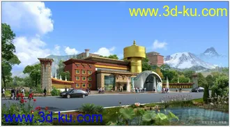 上次的藏式建筑“磨西饭店”模型补上模型下载带贴图！望大家见谅！的图片