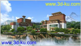 上次的藏式建筑“磨西饭店”模型补上模型下载带贴图！望大家见谅！的图片