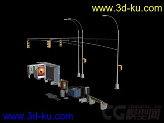3D打印模型整理好的一些城市场景常用部件的图片
