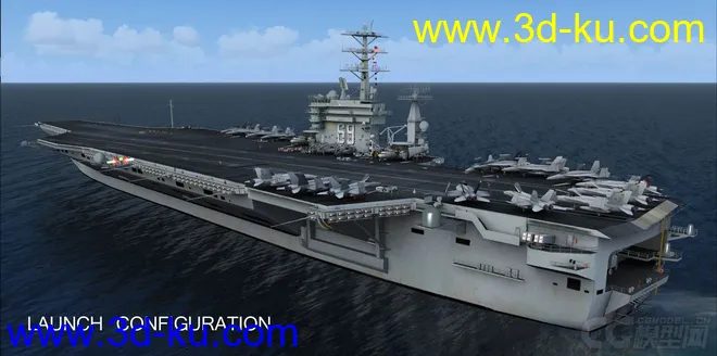 美国尼米兹号航母模型与美国海军帕塔克森特号补给舰模型max格式的图片3