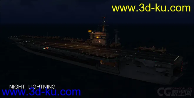 美国尼米兹号航母模型与美国海军帕塔克森特号补给舰模型max格式的图片6