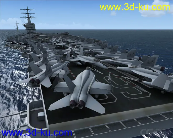美国尼米兹号航母模型与美国海军帕塔克森特号补给舰模型max格式的图片7