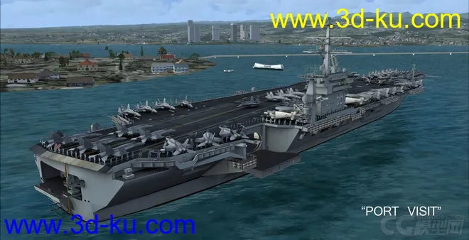 美国尼米兹号航母模型与美国海军帕塔克森特号补给舰模型max格式的图片11