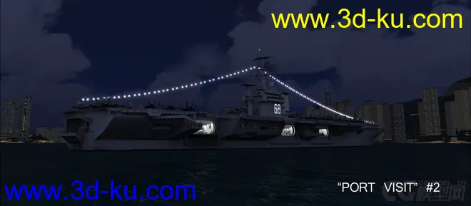 美国尼米兹号航母模型与美国海军帕塔克森特号补给舰模型max格式的图片12