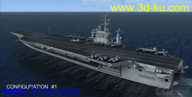 美国尼米兹号航母模型与美国海军帕塔克森特号补给舰模型max格式的图片15