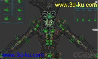 3D打印模型Okran Alien Creature rig with textures 3DMax的图片