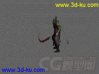 3D打印模型一个刀客，带绑定，带材质的图片