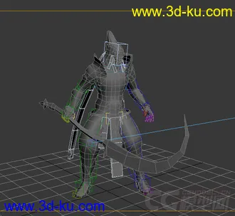3D打印模型一个刀客，带绑定，带材质的图片