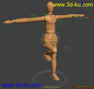 3D打印模型绑定木头人的图片