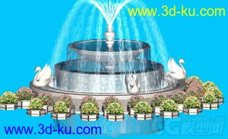 3D打印模型喷射喷泉与拼花的图片