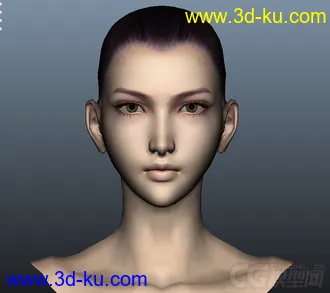 3D打印模型高模 女性角色头部  带贴图的图片