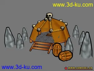 3D打印模型~野人部落帐篷卡通渲染~的图片