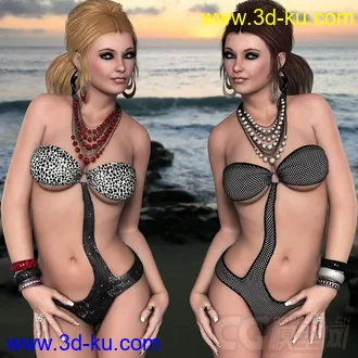 3D打印模型DAZ3D & Poser ~ Slim-Fit Monokini Bundle for V4的图片