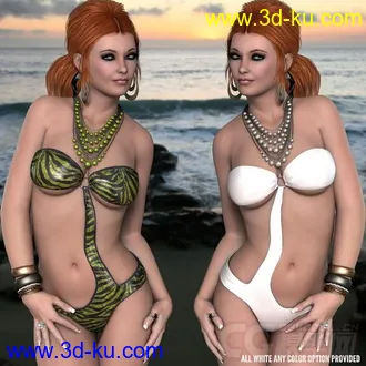 3D打印模型DAZ3D & Poser ~ Slim-Fit Monokini Bundle for V4的图片