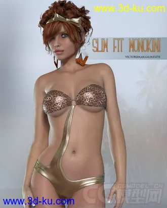 3D打印模型DAZ3D & Poser ~ Slim-Fit Monokini Bundle for V4的图片