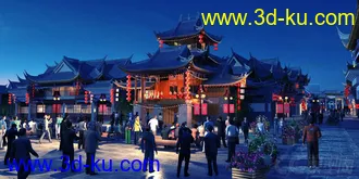 3D打印模型古镇街道   戏台的图片