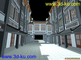 3D打印模型古建商业街的图片