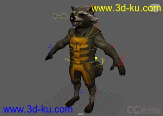3D打印模型Rocket Raccoon Rig with textures  Maya 2016的图片