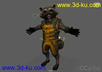 3D打印模型Rocket Raccoon Rig with textures  Maya 2016的图片