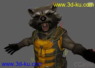 3D打印模型Rocket Raccoon Rig with textures  Maya 2016的图片