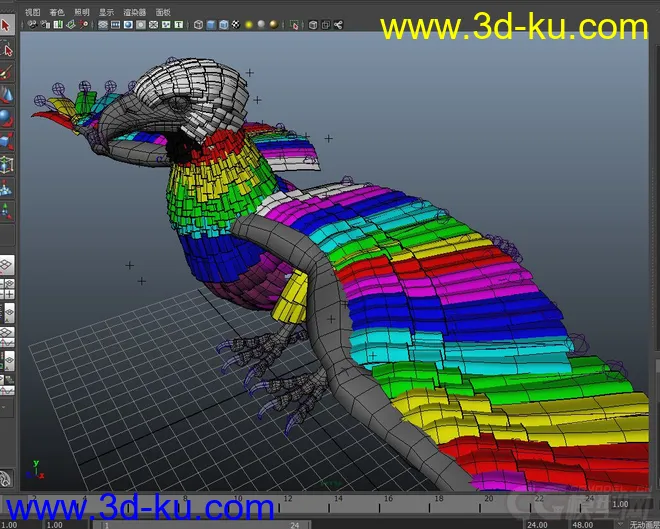 鹰---hawk收翅MAYA2012模型的图片1