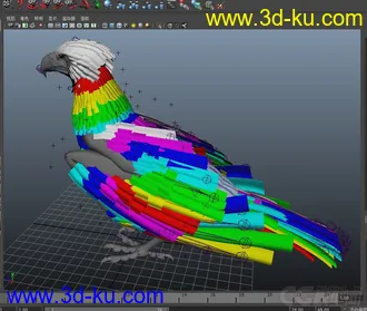3D打印模型鹰---hawk收翅MAYA2012的图片