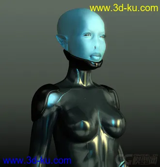 3D打印模型Blue Alien Woman Rig 3DMax with textures的图片