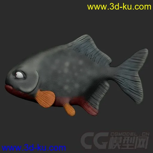 Fish Rigs Piranah with textures模型的图片1