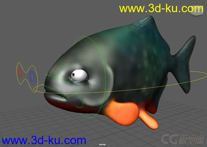 Fish Rigs Piranah with textures模型的图片2