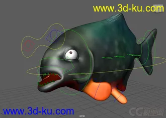 3D打印模型Fish Rigs Piranah with textures的图片