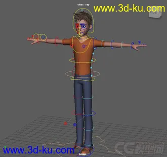 3D打印模型Ray Young Man rig 卡通男人的图片