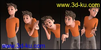 3D打印模型Ray Young Man rig 卡通男人的图片