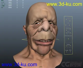 3D打印模型Grotesque (only face) character rig full facial controls with textures的图片